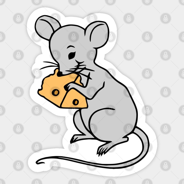 Mouse with Cheese Sticker by KayBee Gift Shop